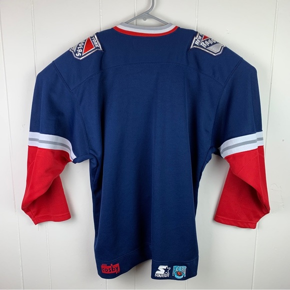 Vintage Starter New York Rangers Retro Hockey Jersey Blue Men’s Large RARE - Picture 2 of 9